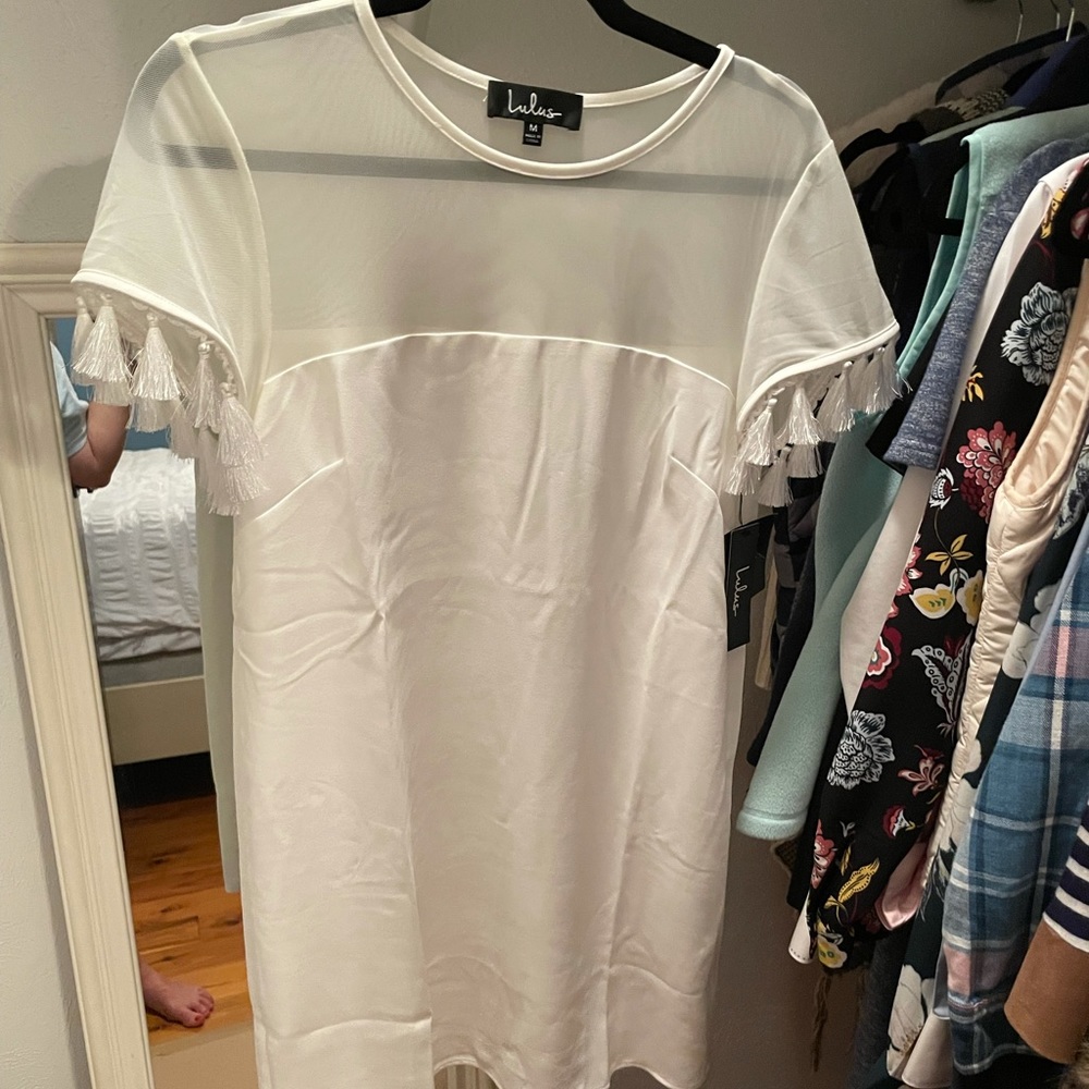 Lulus Iced Latte White shift dress size M